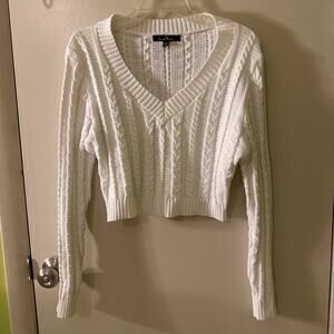 Love tree white knit sweater
